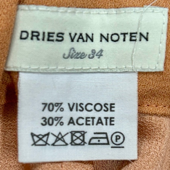 Dries Van Noten Camel Satin-Feel Elastic Waist Pants Women’s Size 34 - Picture 2 of 6